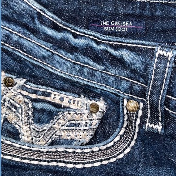 Vigoss Chelsea Slim Bootcut Mid Rise Jeans Size 11/12 34x30 - Picture 4 of 5